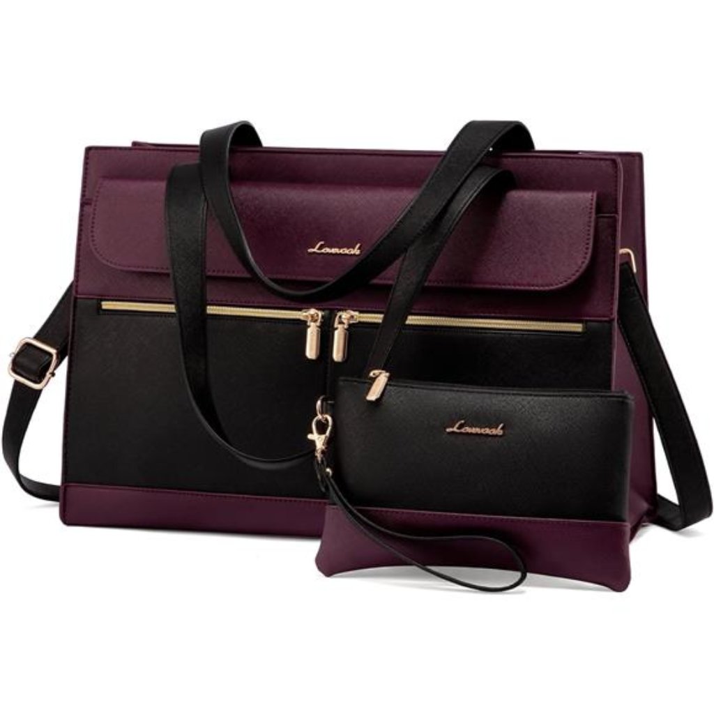 Laptop Bag For Women 15.6inch Laptop Tote Workbag Professional Leather Briefcase